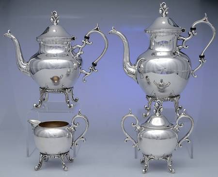 BIM19 (Silverplate, Hollowware) (4 Piece) Silverplate Tea Set