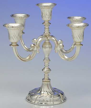 Silverplate Hollowware Small Plated 5-Light Candelabra