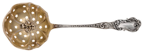 BMS55 (Sterling) Small Pierced Nut Serving Spoon