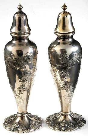 Vintage-Chased (Silverplate, Hollowware) Salt and Pepper Set