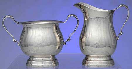 314 (Sterling, Hollowware) Mini Creamer & Open Sugar
