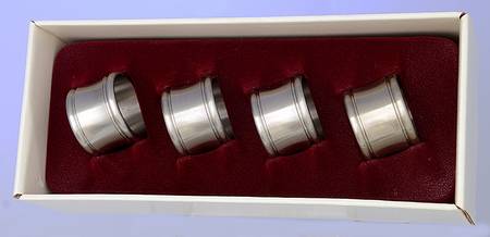 Platinum Mist "Finish" (Nickel, Hollowware) Napkin Ring - Set of 4