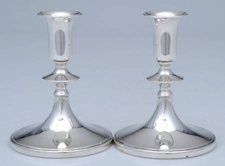 2962 (Sterling, Hollowware) Pair of Weighted Candleholders