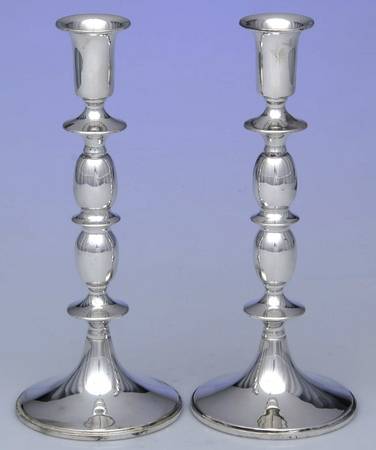 2962 (Sterling, Hollowware) Pair of 9" Weighted Candlesticks