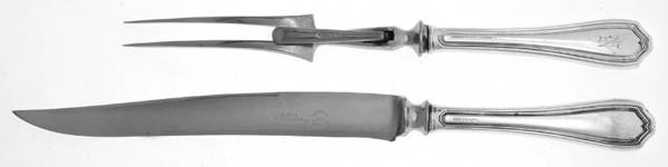 Goergian (Sterling, Monograms) Small Stainless Blade 2-Piece Steak Carving Set