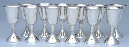 31-45 (Sterling, Hollowware) Set of 12 Wine Goblet