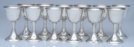 31-45 (Sterling, Hollowware) Cordial Cup - Set of 12