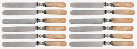 Pearl Handle 1 (Sterling) Pearl Handle Breakfast Knife - Set of 12