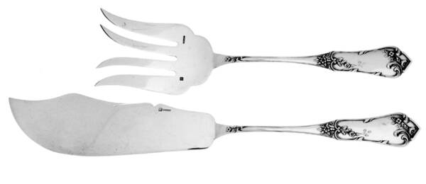 BOQ12 (Silverplate) 2 Piece Large Solid Fish Serving Set