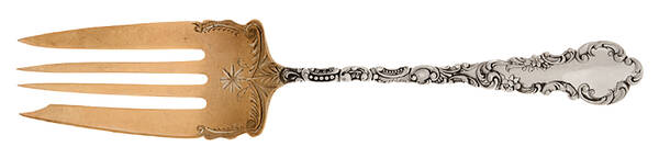 Geneva (Sterling, 1895) Small Cold Meat Serving Fork Bright Cut