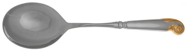 Fleur De Lys Gold (Stainless, Gold Acct) Casserole Spoon with Smooth Stainless Bowl HC