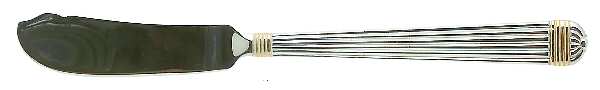 Gaudron (Stainless, Gold Accent) Flat Handle Master Butter Knife