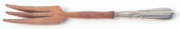 Crusader (Sterling, 1937-1938, No Monograms) Salad Serving Fork with Wooden Prongs