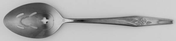 Spritely Rose (Stainless) Pierced Tablespoon (Serving Spoon)