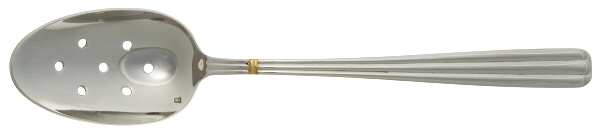 Isis Gold (Stainless, Gold Accent) Pierced Solid Serving Spoon