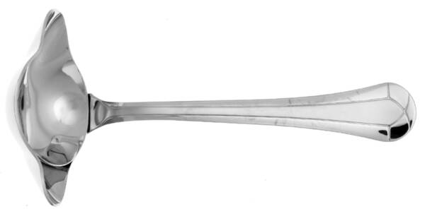 Louxor Contrast (Stainless, Frosted Accents) Solid Gravy Ladle by Jean Couzon