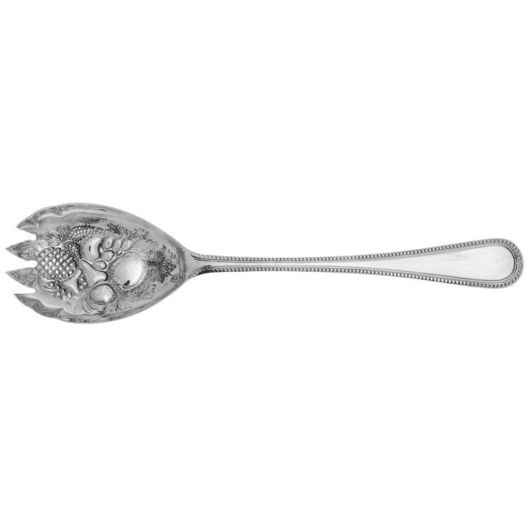 Bead (Sterling) Solid Berry/Casserole Spoon w/ Raised Bowl by R. Carrs (England)