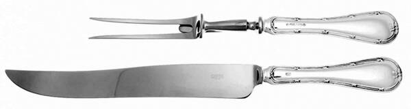 English Reed & Ribbon (Sterling) Large 2-Piece Roast Carving Set w/Stainless Blade