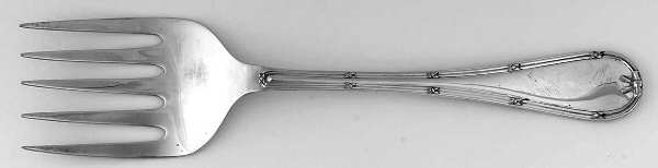 English Reed & Ribbon (Sterling) Large Solid Fish Serving Fork by R. Carrs (England)
