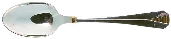 Atlantide Gold (Silverplate, Gold Accent) Place/Oval Soup Spoon