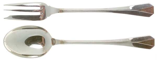 Atlantide Gold (Silverplate, Gold Accent) Solid Serving Set