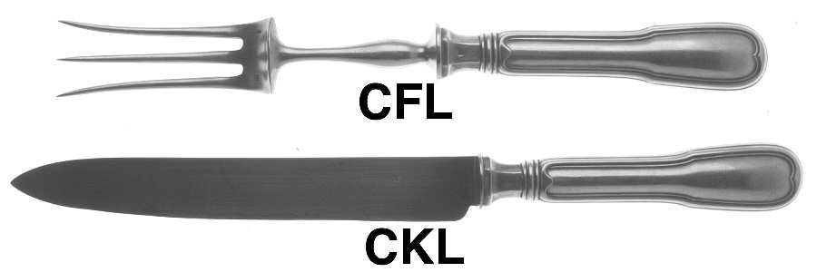 Chinon (Silverplate, 1862) Large 2-Piece Roast Carving Set w/Stainless Blade