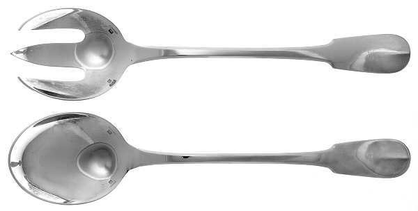 Cluny (Silverplate, 1963) (2 Pc) Solid Salad Set by Christofle France