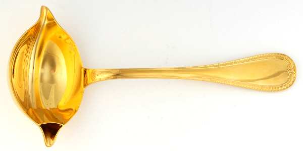 Malmaison-Gold (Gold Electroplate) Ladle-Gravy/Solid Piece 2 Spout with Strainer