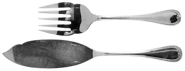 Malmaison (Sterling) 2 Piece Large Solid Fish Serving Set