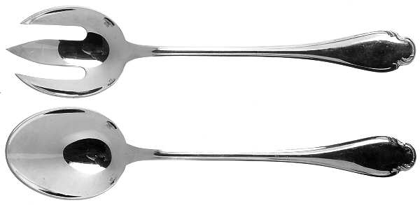 Pompadour (Silverplate) (2 Pc) Solid Salad Set