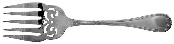 Rubans (Silverplate, 1926) Solid Pierced Fish Serving Fork
