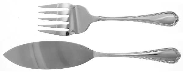 Spatours (Silverplate, 1862, No Monograms) 2 Piece Large Solid Fish Serving Set