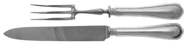 Spatours (Silverplate, 1862, No Monograms) Large 2-Piece Roast Carving Set w/Stainless Blade