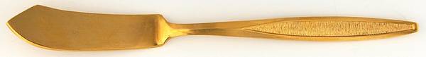 CUD2 (Gold Electroplate) Flat Handle Master Butter Knife