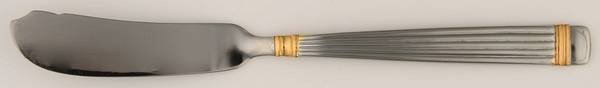 Arcadia-Gold (Stainless, Gold Accent) Flat Handle Master Butter Knife
