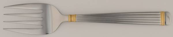 Arcadia-Gold (Stainless, Gold Accent) Medium Solid Cold Meat Serving Fork