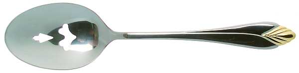 Concord-Gold Accent (Stainless, Gold Accent) Pierced Tablespoon (Serving Spoon)