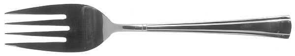 Geo (Stainless, Glossy) Medium Solid Cold Meat Serving Fork by Cuisinart Flatware