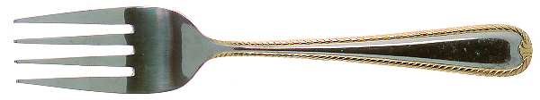 Ribbon-Gold (Stainless, Gold Accent) Individual Salad Fork