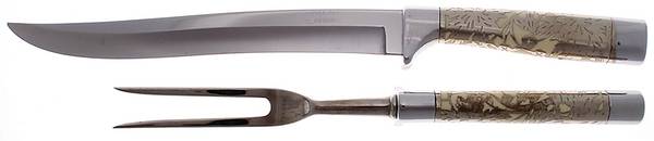 Classic (Stainless, Cutlery) Large 2-Piece Roast Carving Set w/Stainless Blade
