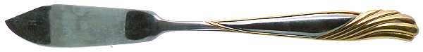 Gold Florentine Flat Handle Master Butter Knife
