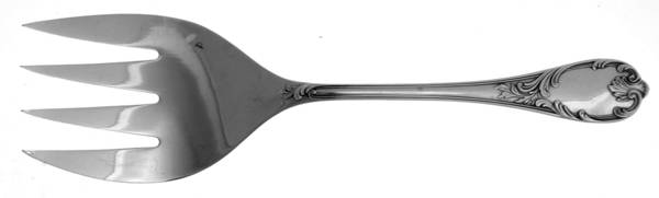 Marly (Silverplate, 1890, Glossy Handle) Large Solid Fish Serving Fork