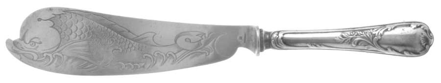 Marly (Silverplate, 1890, Glossy Handle) Large Hollow Handle Fish Serving Knife
