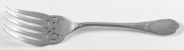 Marly (Silverplate, 1890, Glossy Handle) Solid Pierced Fish Serving Fork
