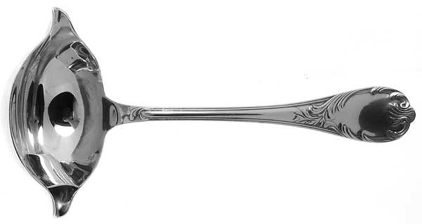 Marly (Silverplate, 1890, Glossy Handle) Ladle-Gravy/Solid Piece 2 Spout with Strainer