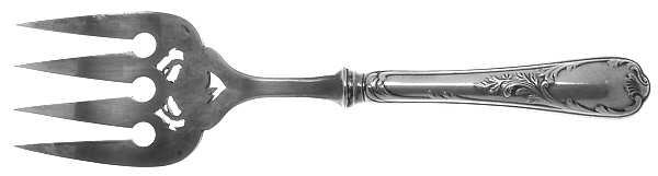 Marly (Silverplate, 1890, Glossy Handle) Large Hollow Handle Fish Serving Fork