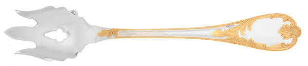 Marly (Silverplate, Gold Accents) Vegetable Serving Fork Solid  HC