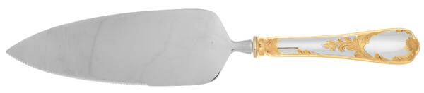 Marly (Silverplate, Gold Accents) Pie Server with Serrated Stainless Blade HC