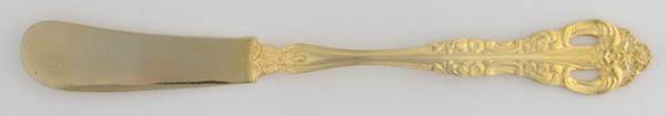 CUS18 (Gold Electroplate) Flat Handle Master Butter Knife