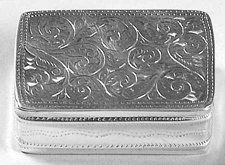 Sterling Hollowware 1" Rectangular Pill Box with Hinged Lid